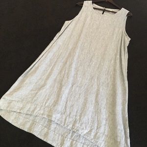 EILEEN FISCHER Linen Blue Dress -Size Lg